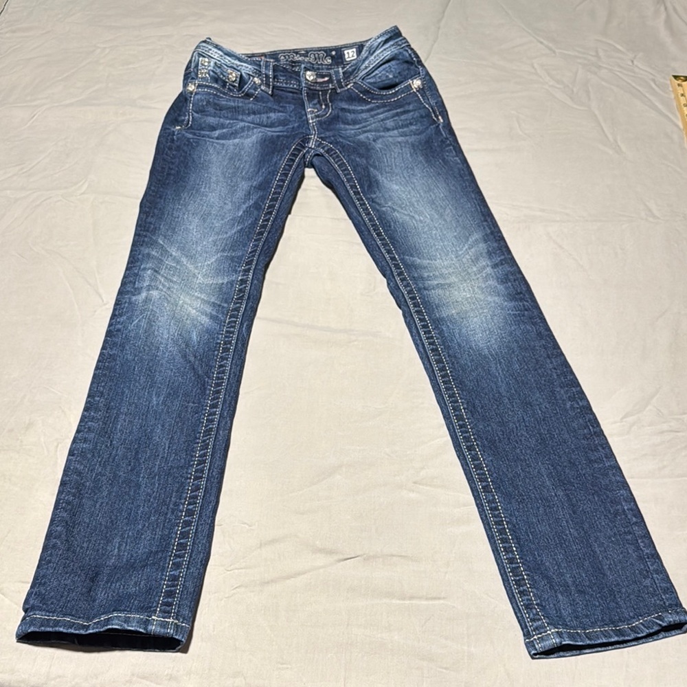 Miss Me Signature Rise Skinny Jeans Girl's 12 Style No. JP592852